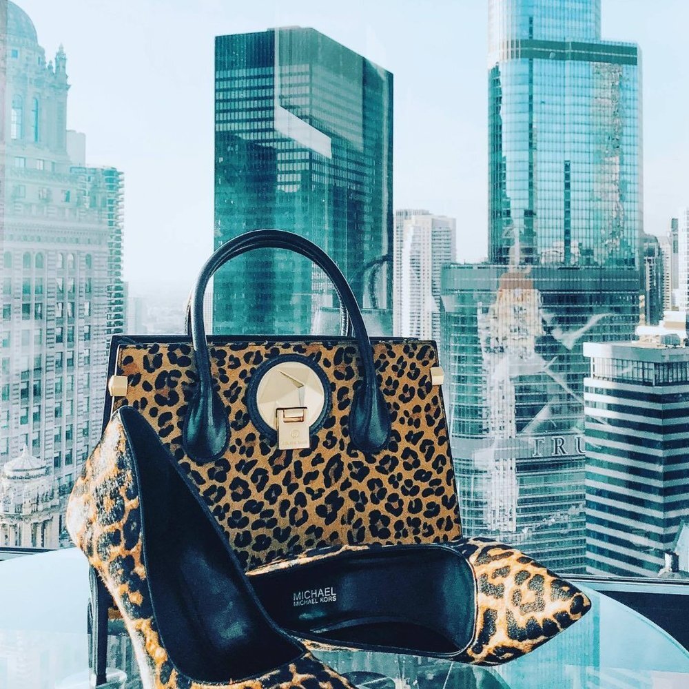 💥Celine Dion Octave Leather Satchel Black Leopard